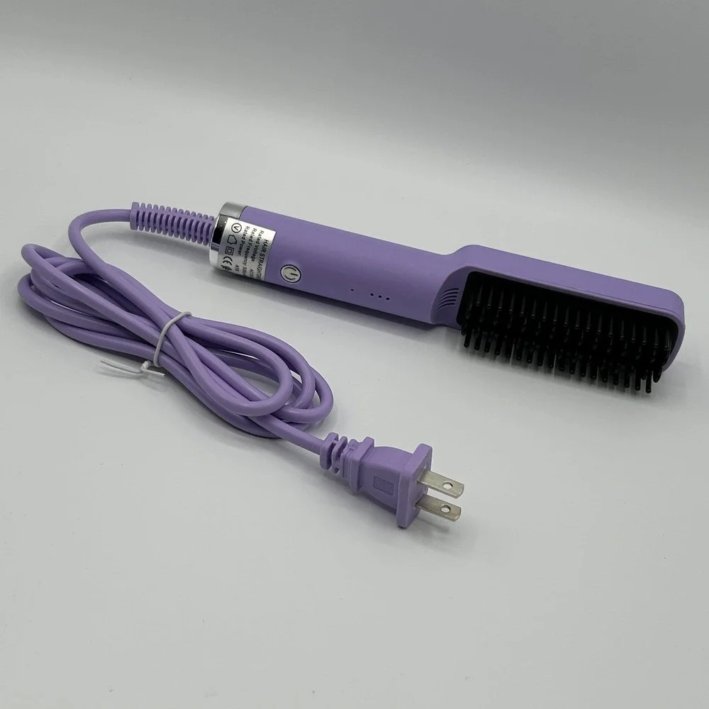 Xuanze XZWD-558 Hair Straightener Brush Purple Ceramic Heated Styling Tool NEW